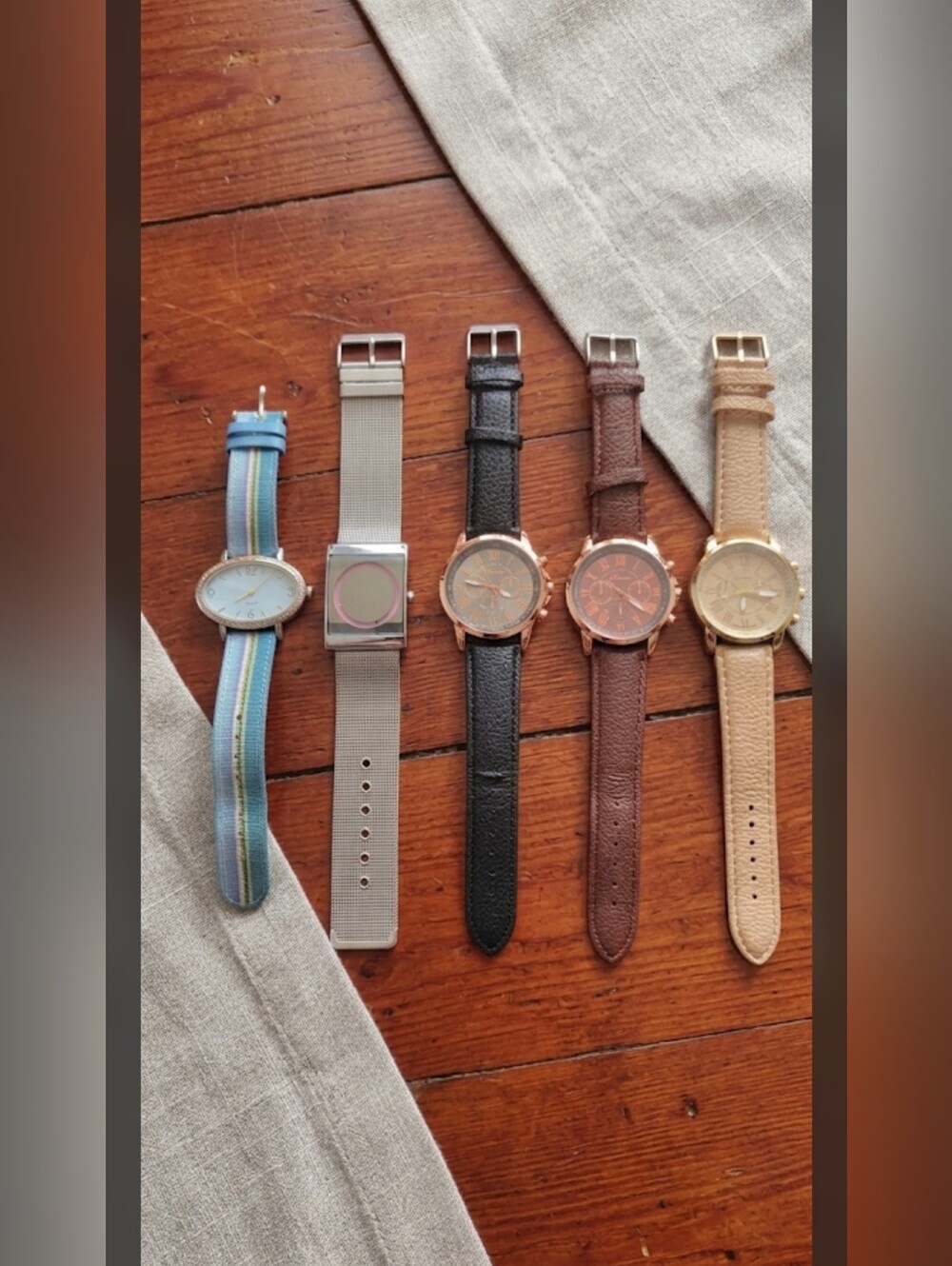 Watch Lot of 5 - Geneva, Jialilei Minimalist - For Parts, Repair, Crafts